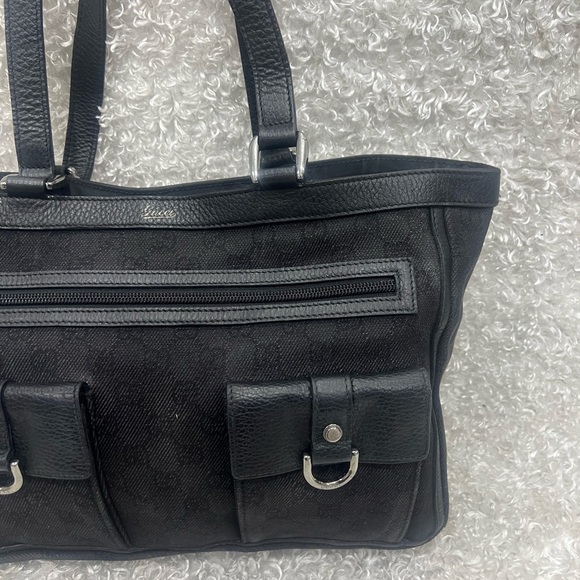 Gucci Black GG Canvas And Leather Abbey Pocket Tote - Picture 3 of 16